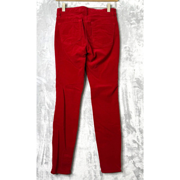 J Brand Zoey Pant Womens 25 Great Red Skinny Corduroy Ankle Zip Stretch Low Rise - Picture 4 of 13